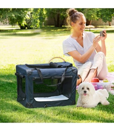 Pet Backpack Carrier Blue 60L x 41.5W x 41H cm Folding Portable Cat Puppy Cage
