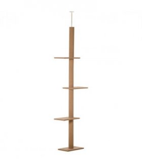 Cat Tree  Floor To Ceiling Cat Tree for Indoor Cats w/ Adjustable Height - Brown