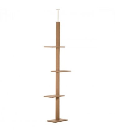 Cat Tree  Floor To Ceiling Cat Tree for Indoor Cats w/ Adjustable Height - Brown