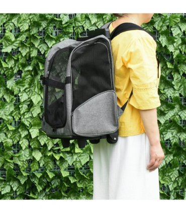 Pet Travel Backpack Bag Grey 42L x 25W x 55H cm 600D Oxford Cloth PVC Coating