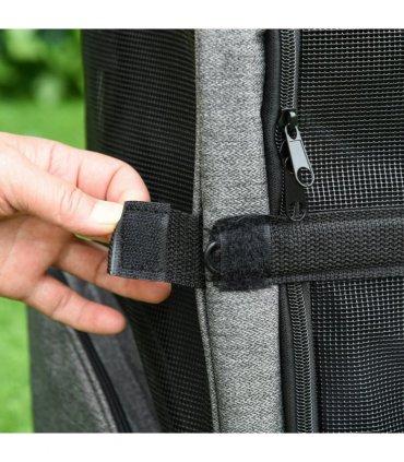 Pet Travel Backpack Bag Grey 42L x 25W x 55H cm 600D Oxford Cloth PVC Coating