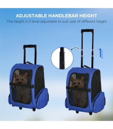 Pet Travel Backpack Bag Blue 42L x 25W x 55H cm 600D Oxford Cloth
