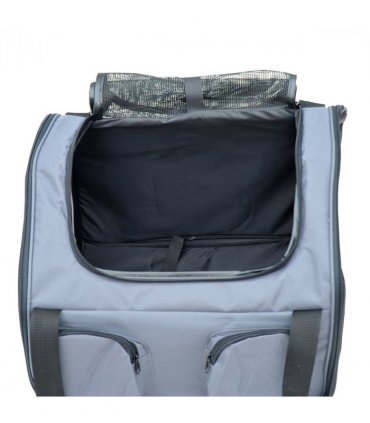 Pets Carrier Folding Bag - Grey Mesh Cat Dog Puppy Travel Cage 41L x 34W x 30H