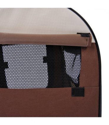 Folding Fabric Soft Pet Crate Dog Cat Travel Carrier Cage Kennel House Brown