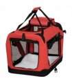 Pet Carrier Bag Folding Red 60x42x42 cm Reinforced Oxford Washable Fleece Bed