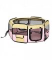 Fabric Pet Dog Cat Puppy Playpen Rabbit Guinea Pig Play Pen in Pink Small