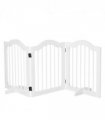 3 Panels Dog Gate w/ Support Feet Fence Safety Barrier Freestanding Wood White