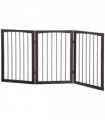 Folding Pet Gate Dog Fence Child Safety Indoor Durable Free Standing Pine Wood