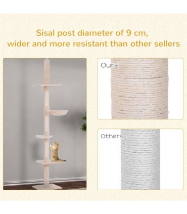 Cat Tree Scratching Post Kitty Tower Activity Center 5-Tier Floor to Ceiling