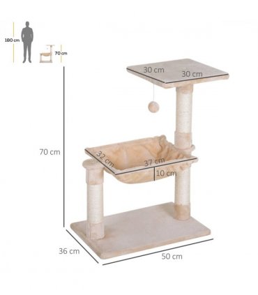 Cat Activity Tree Kitten Play Tower Palace Two-Tier w/ Sisal Scratching Post
