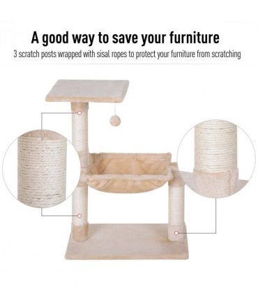 Cat Activity Tree Kitten Play Tower Palace Two-Tier w/ Sisal Scratching Post