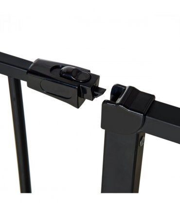 Pressure Fit Dog Gate Pet Barrier for stairs doorway, 76-107cm Width Black