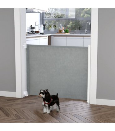 Retractable Safety Gate Folding Pet Barrier, for Doorways, Staircases, Hallways