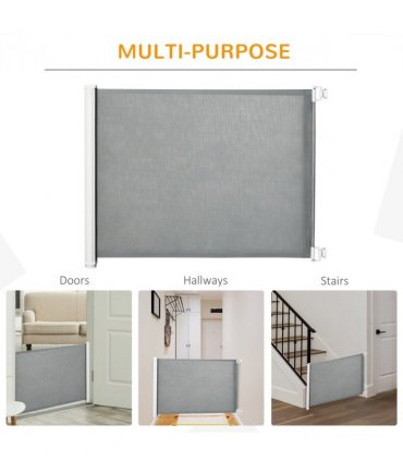 Retractable Safety Gate Folding Pet Barrier, for Doorways, Staircases, Hallways