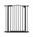 74-80cm Adjustable Metal Pet Gate Safety Barrier w/ Auto-Close Door Black