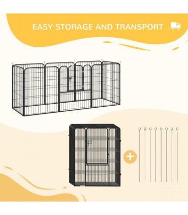 4 Sizes Pet Playpen Dog Rabbit  Puppy Cage Folding Run Fence Metal Hutch