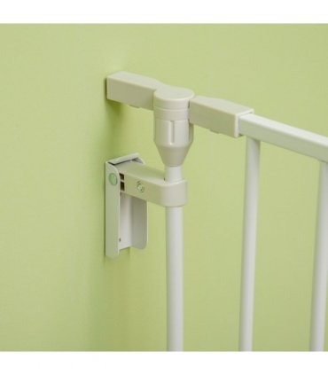 Pet Gate 5-Panel Dog Playpen for Indoor Stair Barrier W/ Walk Through Door White