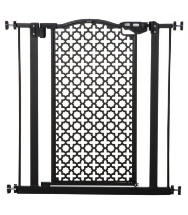 74-80 cm Pet Safety Gate Stair Pressure Fit w/ Auto Close Double Locking, Black