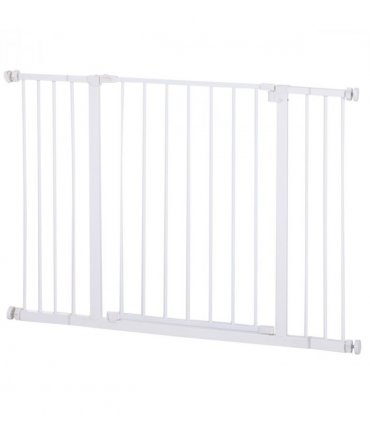 Pressure Fit Dog Gate Pet Barrier for stairs doorway, 76-107cm Width White