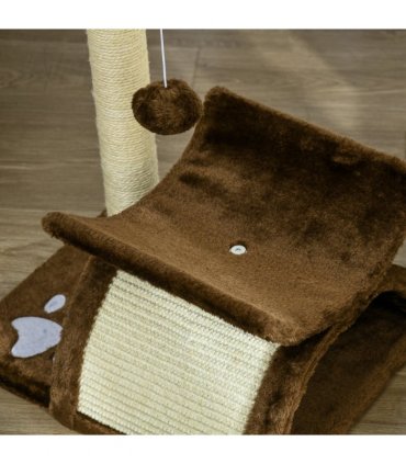 Cat Tree Plush Scratcher Kitty Activity Play Center Top Bar Tunnel Dangling Ball