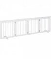 Freestanding Pet Gate 4 Panel Folding Wooden Dog Barrier w/ Support Feet