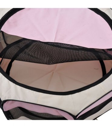 Fabric Pet Playpen Pink 90L x 90W x 41H cm Puppy Dog Cat Rabbit Pig Guinea S M L