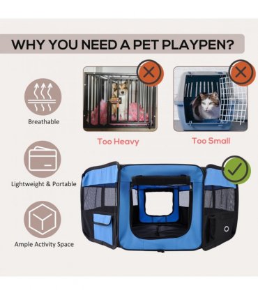 Fabric Pet Puppy Dog Cat Rabbit Pig Guinea Playpen Play Pen Run S M L 3 Colour