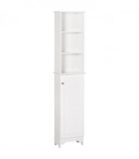 MDF 6-Tier    Tall Bathroom Storage Cabinet White 34cmx20cmx165cm