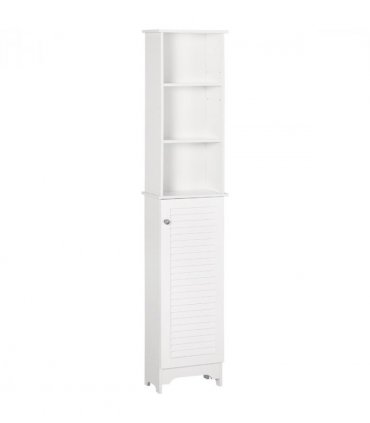 MDF 6-Tier    Tall Bathroom Storage Cabinet White 34cmx20cmx165cm