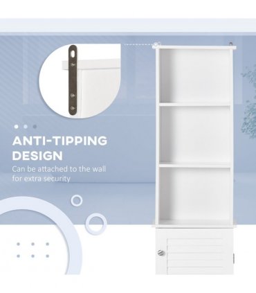 MDF 6-Tier    Tall Bathroom Storage Cabinet White 34cmx20cmx165cm