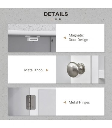 Wall Mount Mirror Cabinet Bathroom Storage Single Door Mounted Glass Cupboard