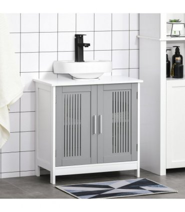 Modern Under Sink Cabinet with 2 Doors, Bathroom Vanity Unit, White