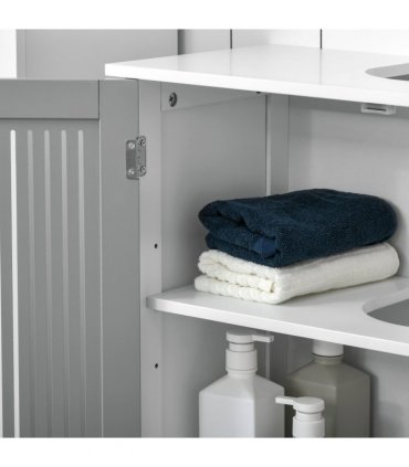 Modern Under Sink Cabinet with 2 Doors, Bathroom Vanity Unit, White