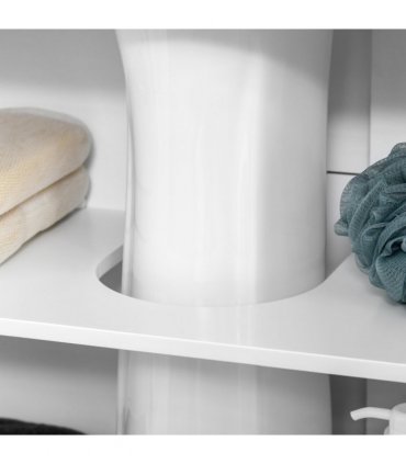 Modern White MDF Under Sink Cabinet with 2 Doors, Bathroom Vanity Unit 60cm