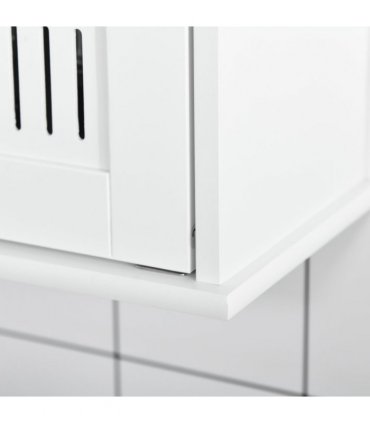 Bathroom Mirror Cabinet White MDF   Storage Cupboard Double Doors