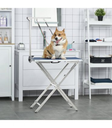 Adjustable Pet Grooming Arm Foldable Grooming Holder w/ Clamp, for Medium Dogs