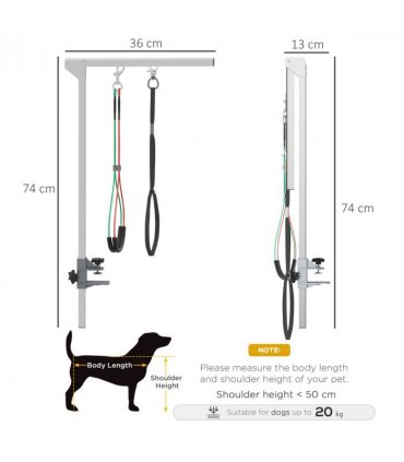 Adjustable Pet Grooming Arm Foldable Grooming Holder w/ Clamp, for Medium Dogs