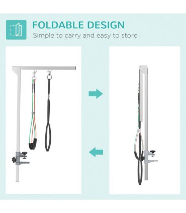 Adjustable Pet Grooming Arm Foldable Grooming Holder w/ Clamp, for Medium Dogs