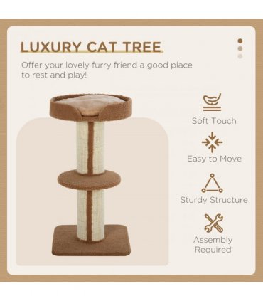 91cm Cat Tree Kitten Activity Center Tower Scratching Post Lamb Cashmere Perch