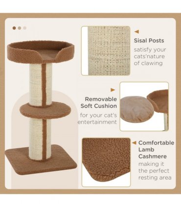 91cm Cat Tree Kitten Activity Center Tower Scratching Post Lamb Cashmere Perch