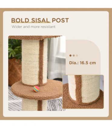 91cm Cat Tree Kitten Activity Center Tower Scratching Post Lamb Cashmere Perch