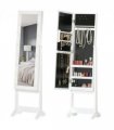 LED Mirrored Jewellery Cabinet, 36Lx30Wx136H cm-White