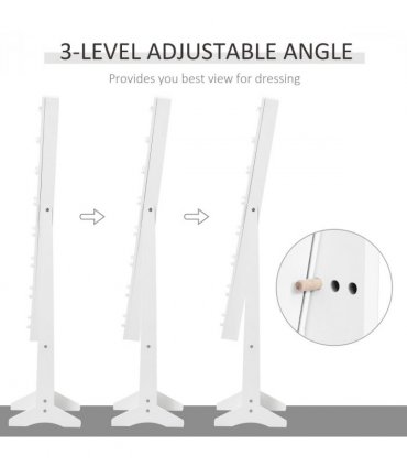 LED Mirrored Jewellery Cabinet, 36Lx30Wx136H cm-White