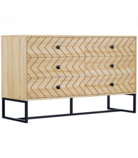 6 Drawers Storage Unit Hallway Bedroom Living Room Cabinet Zig Zag Design