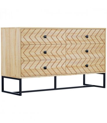 6 Drawers Storage Unit Hallway Bedroom Living Room Cabinet Zig Zag Design