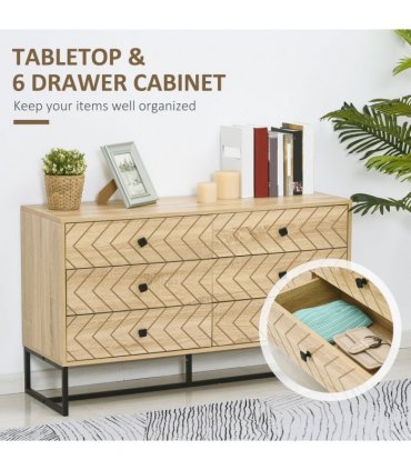 6 Drawers Storage Unit Hallway Bedroom Living Room Cabinet Zig Zag Design