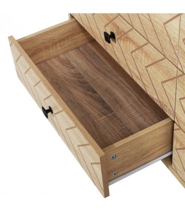 6 Drawers Storage Unit Hallway Bedroom Living Room Cabinet Zig Zag Design