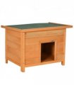 Dog Kennel House Garden Shelter Wooden Yellow 82L x 58W x 58H cm Solid Fir Wood