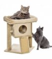 Cat Tree Tower W/ Jute Scratching Pad, Toy Ball, Cat House 66x38x88 cm - Coffee