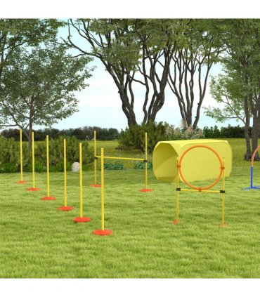 Outdoor 4 PCs Dog Pet Agility Training Equipment Backyard Starter Course Set